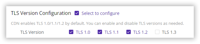 TLS Configuration Screenshot